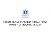 McKenzie Fellowships Postdoc program 2022 At University of Melbourne, Australia