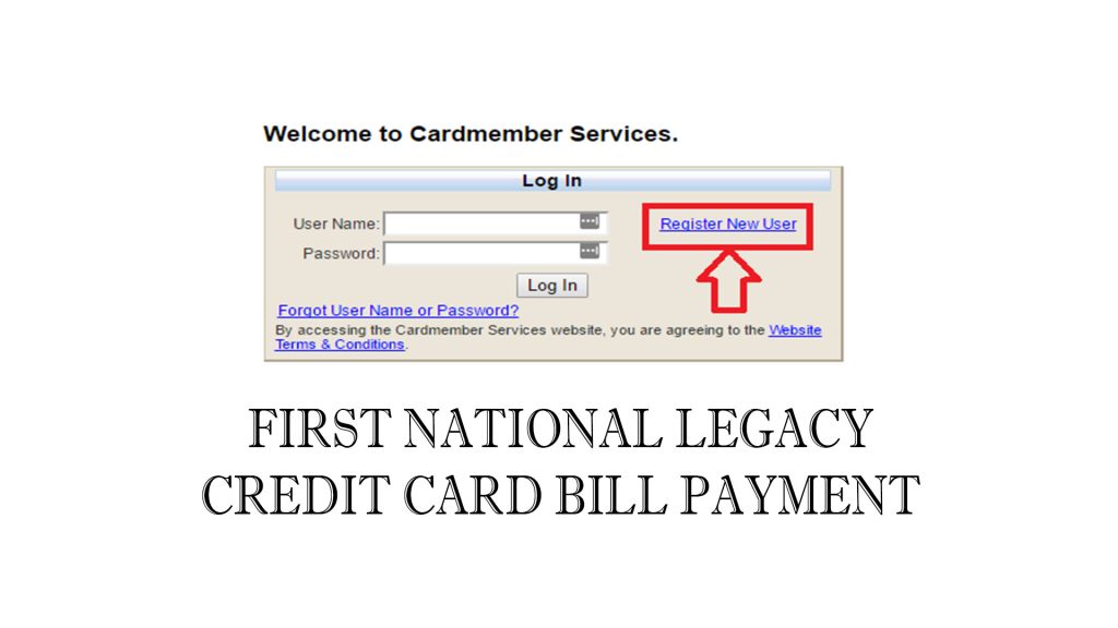 First National Legacy Credit Card Bill Payment