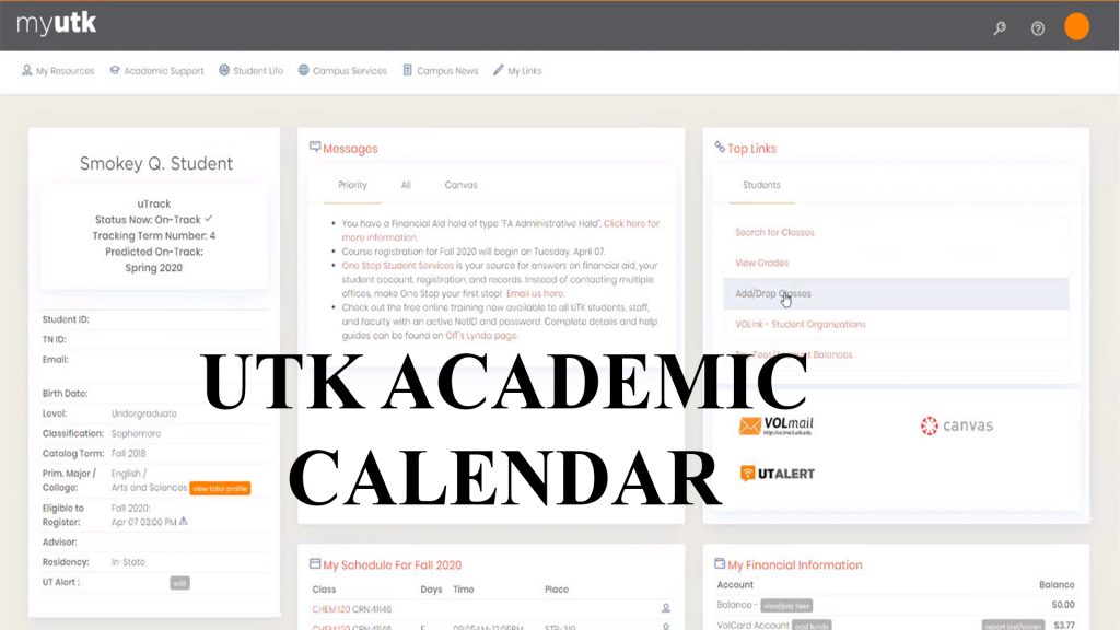 UTK Academic Calendar