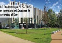 PhD Studentships 2022/2023 for International Students At University of Kent