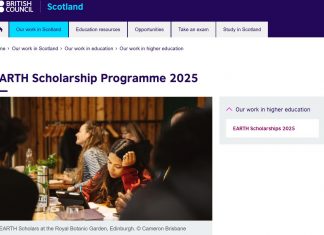 British Council Scotland EARTH Scholarships 2025