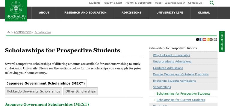 Hokkaido University MEXT Scholarships Fully Funded