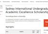 Sydney International Undergraduate Scholarship 2024