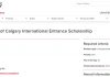 University of Calgary International Entrance Scholarship