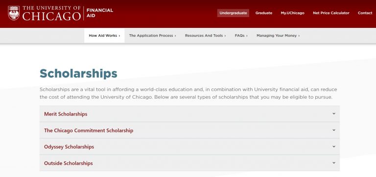 University of Chicago Undergraduate Scholarships