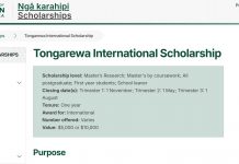 Victoria University of Wellington Tongarewa International Scholarship