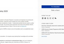 CERN Short Term Internship in Switzerland 2025