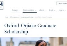 Oxford-Orjiako Graduate Scholarship 2025 in the UK