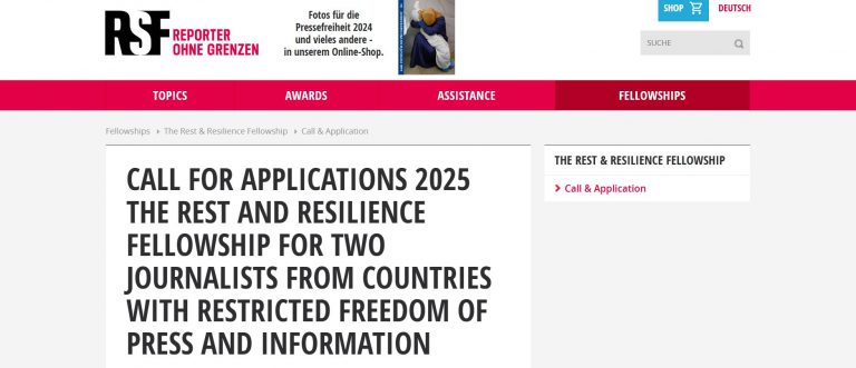 Rest and Resilience Fellowship 2025 in Germany, Fully Funded