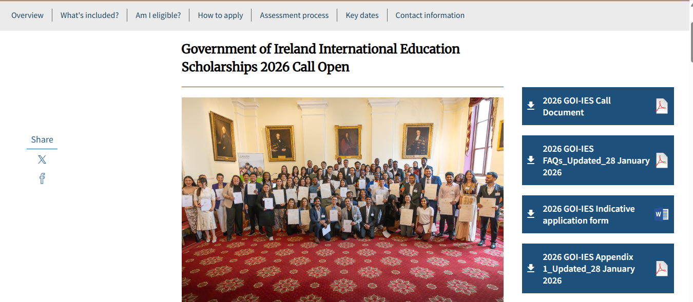 Government of Ireland International Education Scholarship