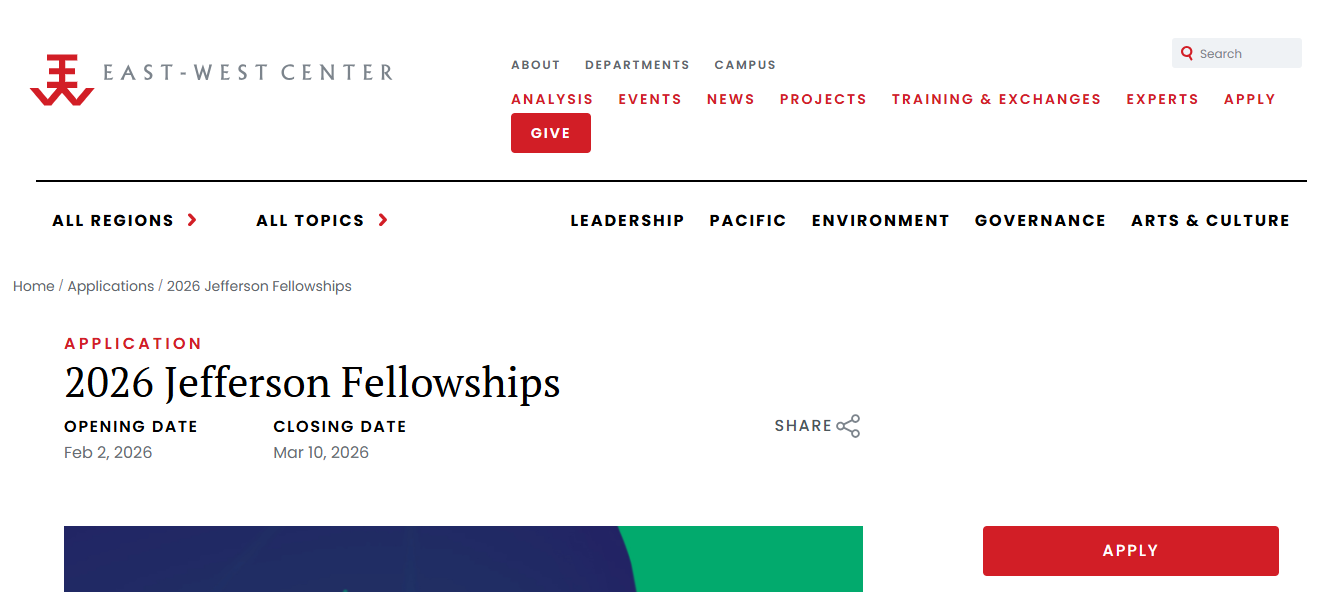 Jefferson Fellowships 2026