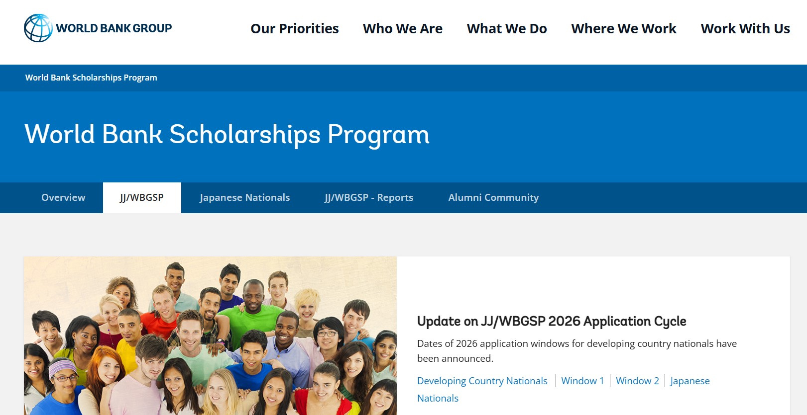 Joint Japan/World Bank Graduate Scholarship Program