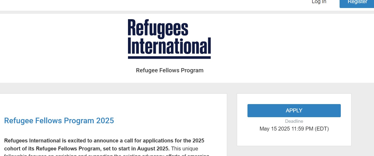Refugee International Fellowship Program 2025