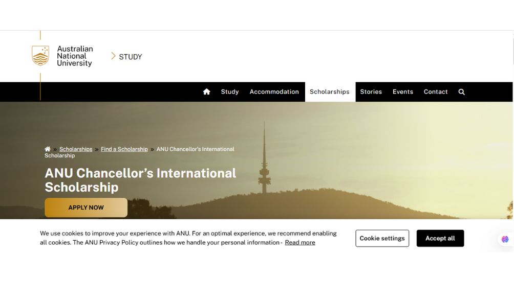 ANU International Chancellor’s Scholarships 2025