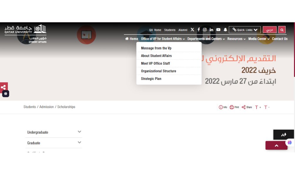 Qatar University Scholarships 2025