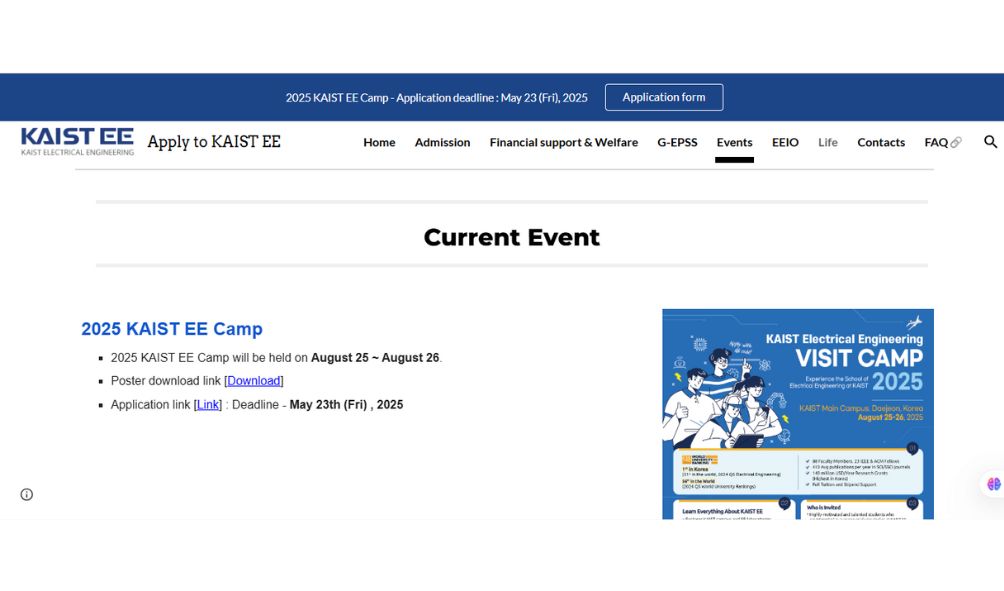 KAIST EE Camp in South Korea 2025