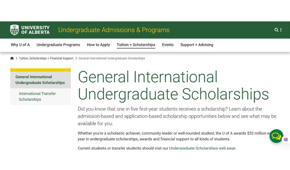 University of Alberta Scholarships 2025