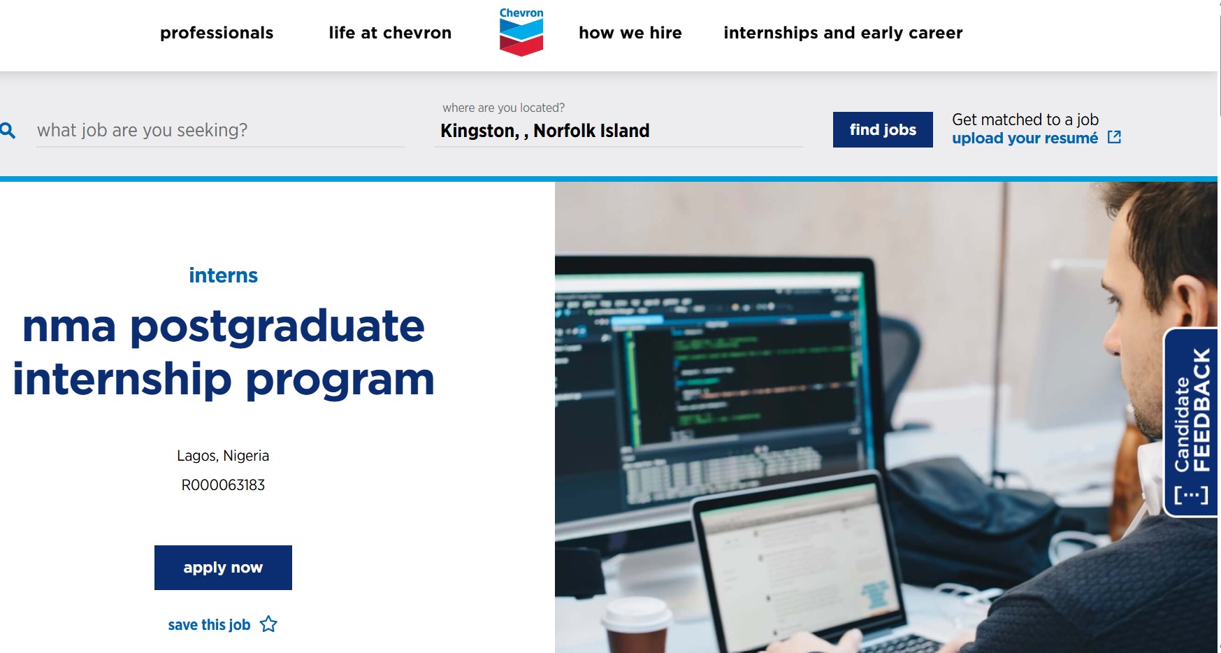 Chevron NMA Postgraduate Internship Program 2025