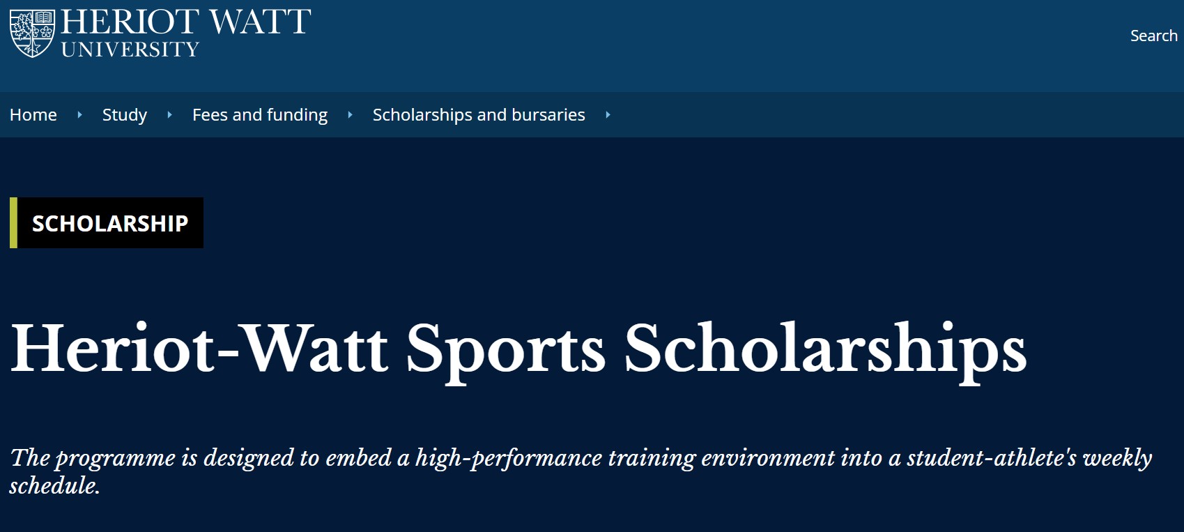 Heriot-Watt University Sports Scholarships 2025