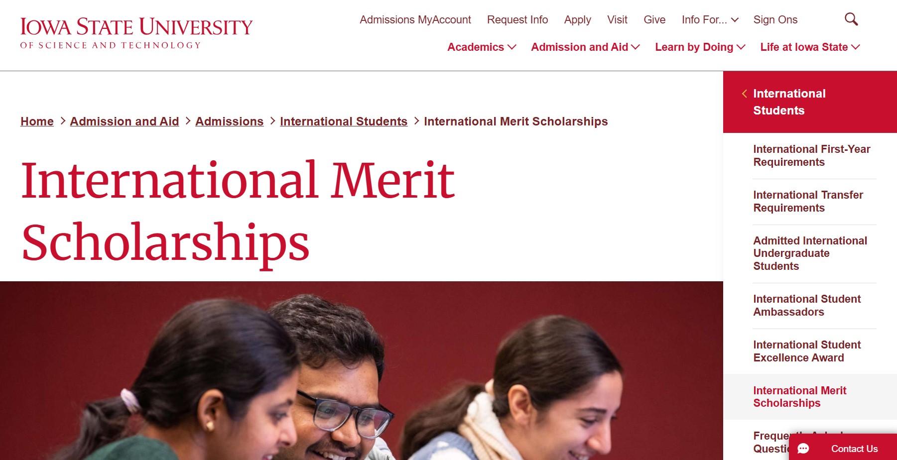 Iowa State University International Merit Scholarships 2025 in the USA