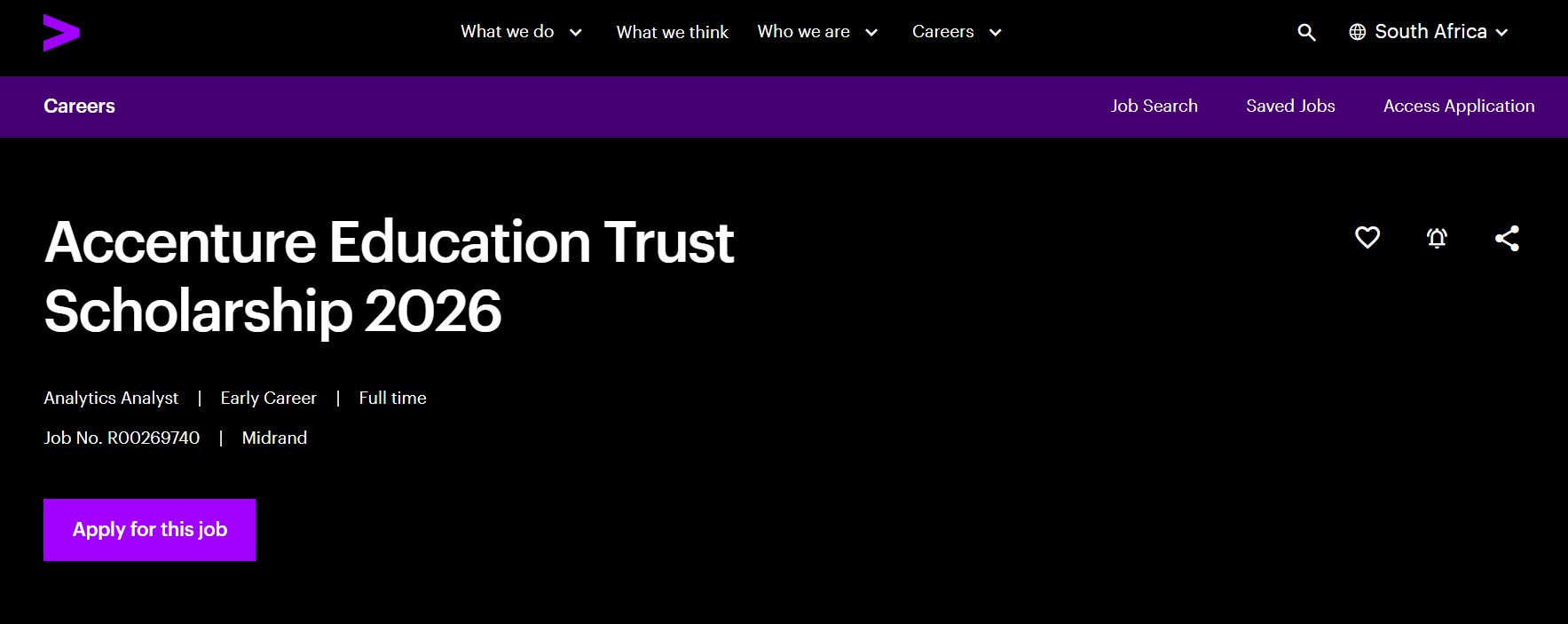 Accenture Education Trust Scholarship 2026