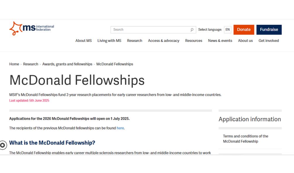 McDonald Fellowships for International Students