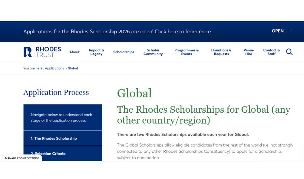 Rhodes Scholarships in the UK