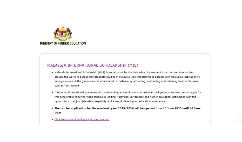 Malaysia International Scholarship