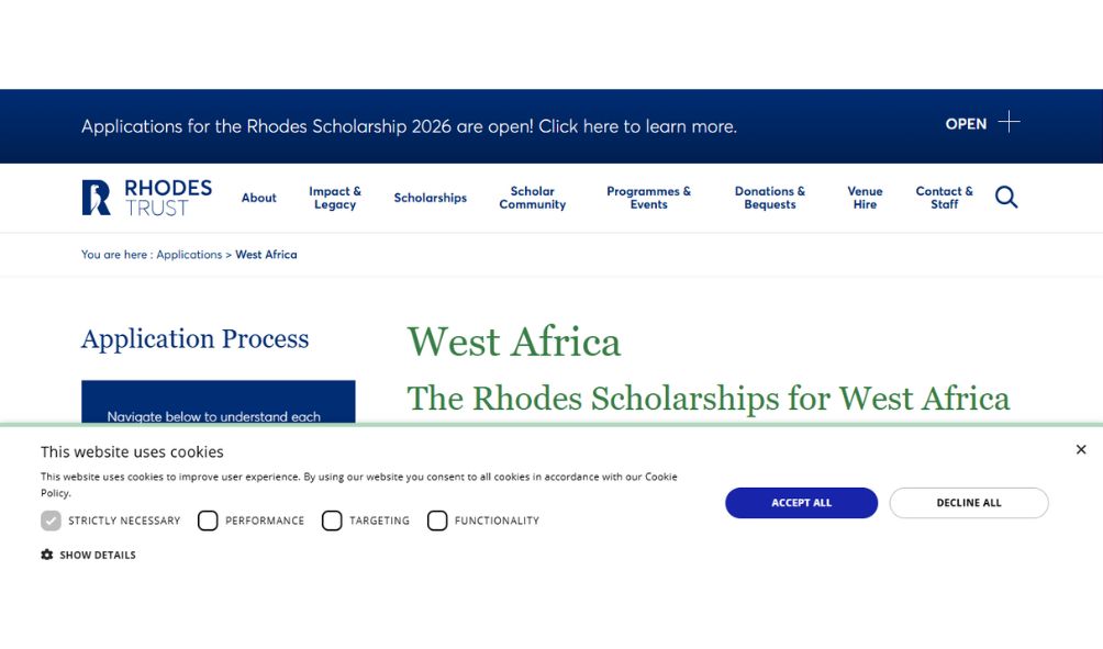 Rhodes West Africa Scholarship