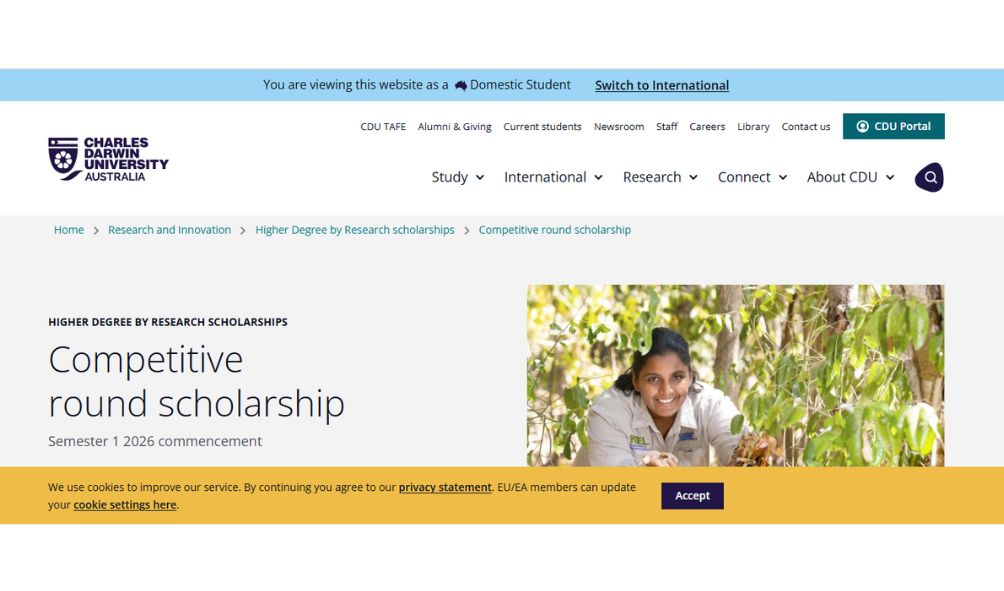 Charles Darwin University RTP Scholarship