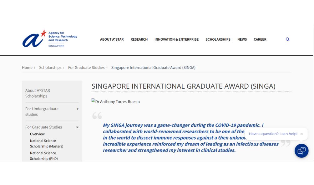 SINGA Scholarship