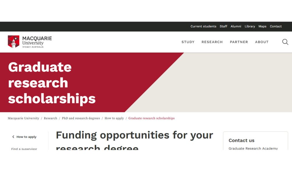 Macquarie University Scholarships 