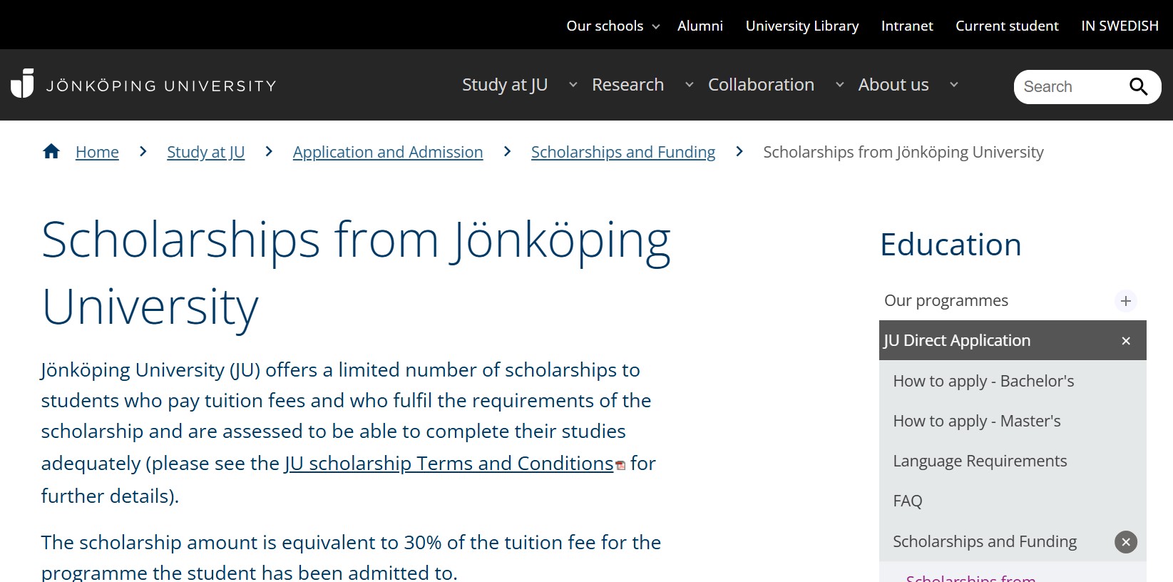 Jönköping University Scholarships 2026