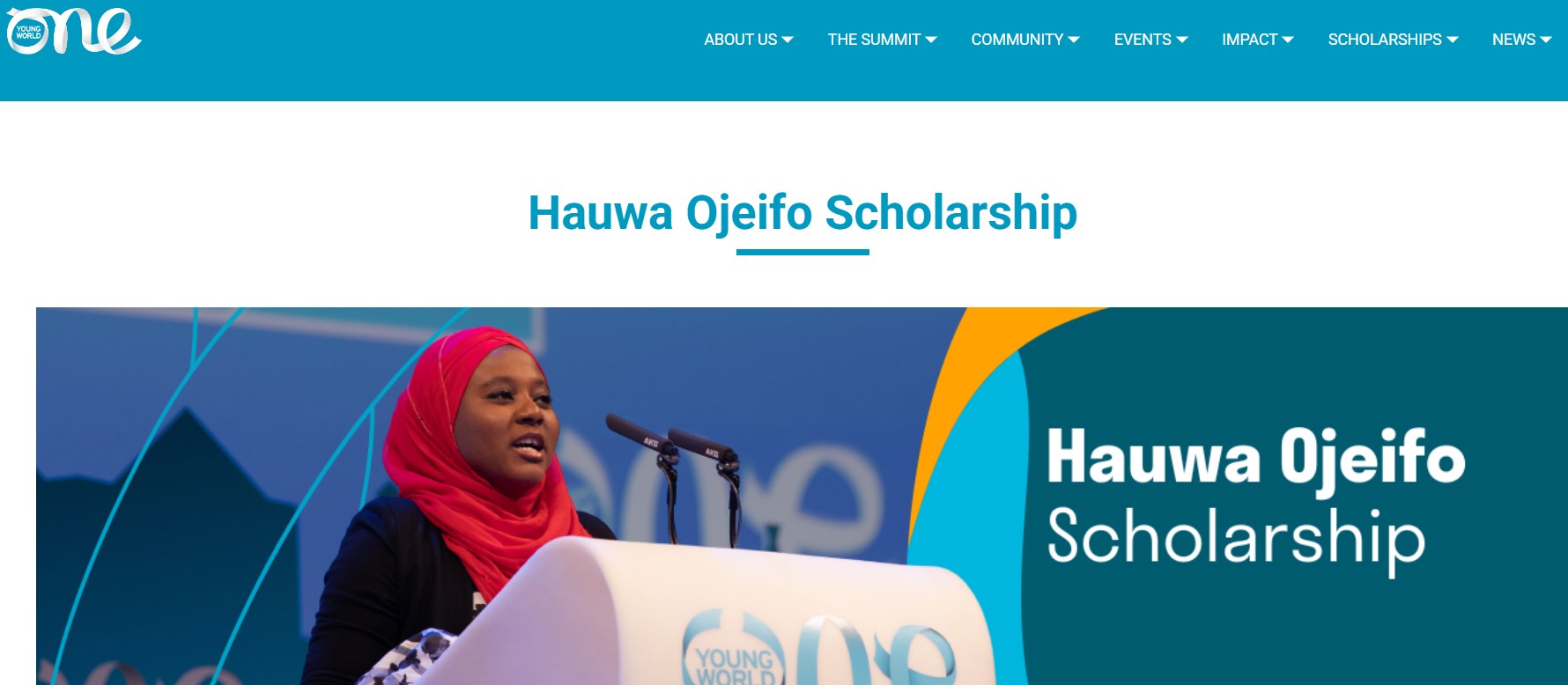 One Young World Hauwa Ojeifo Scholarship 2025