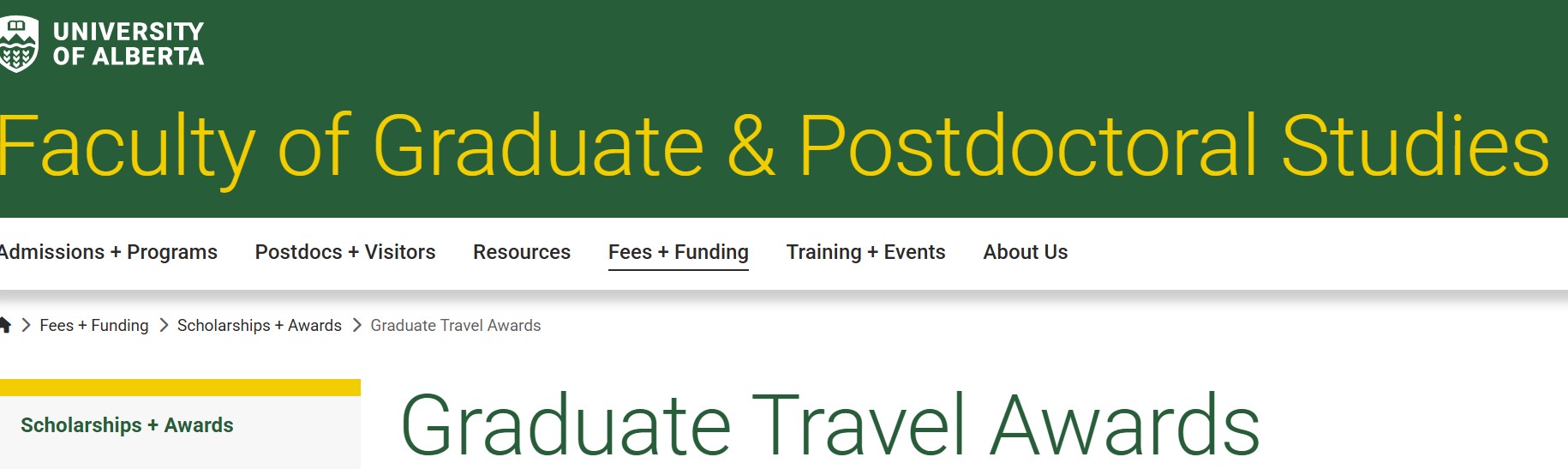 University of Alberta Graduate Travel Awards 2025