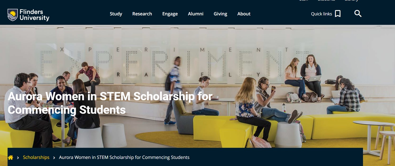 Aurora Women in STEM Scholarship for Commencing Students 2025