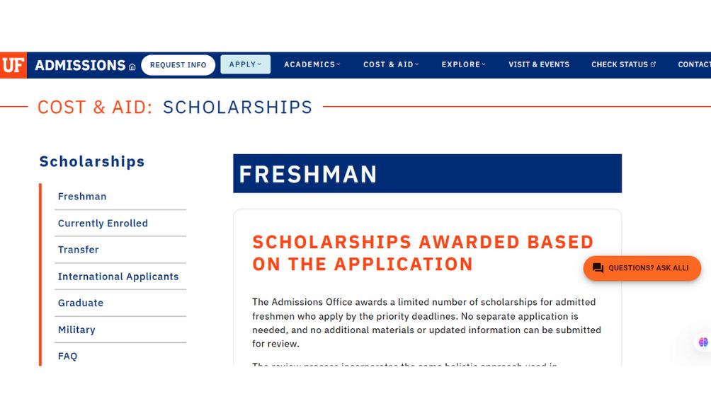 University of Florida Scholarships