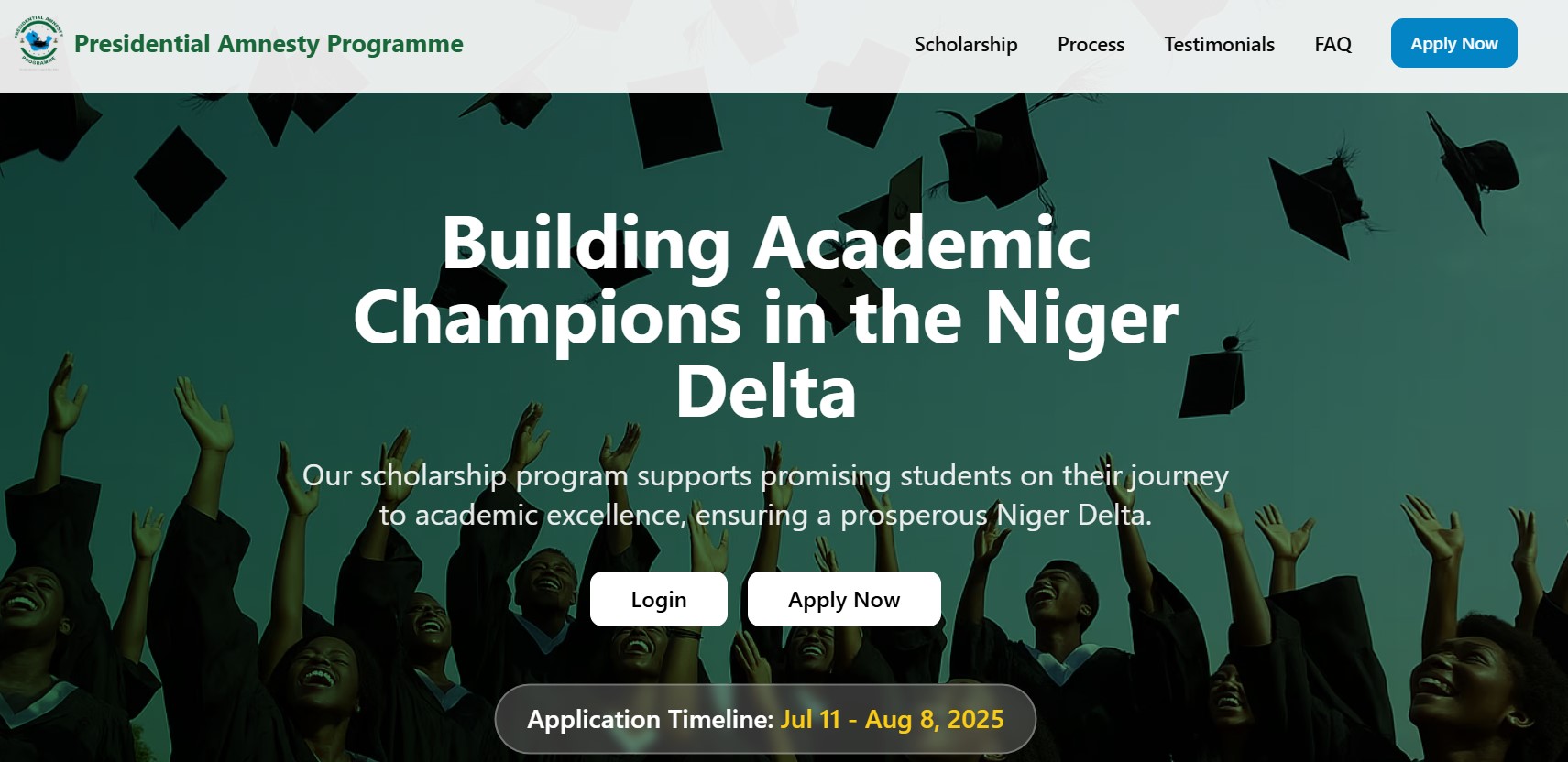 Presidential Amnesty Scholarship 2025