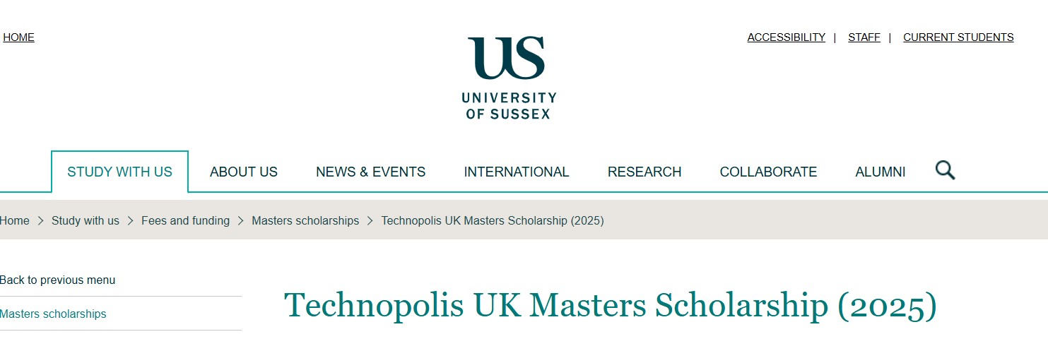 Technopolis UK Masters Scholarship 2025