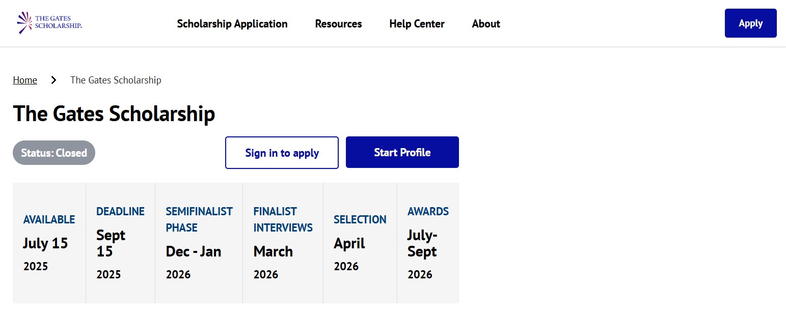 The Gates Scholarship 2026 in United States