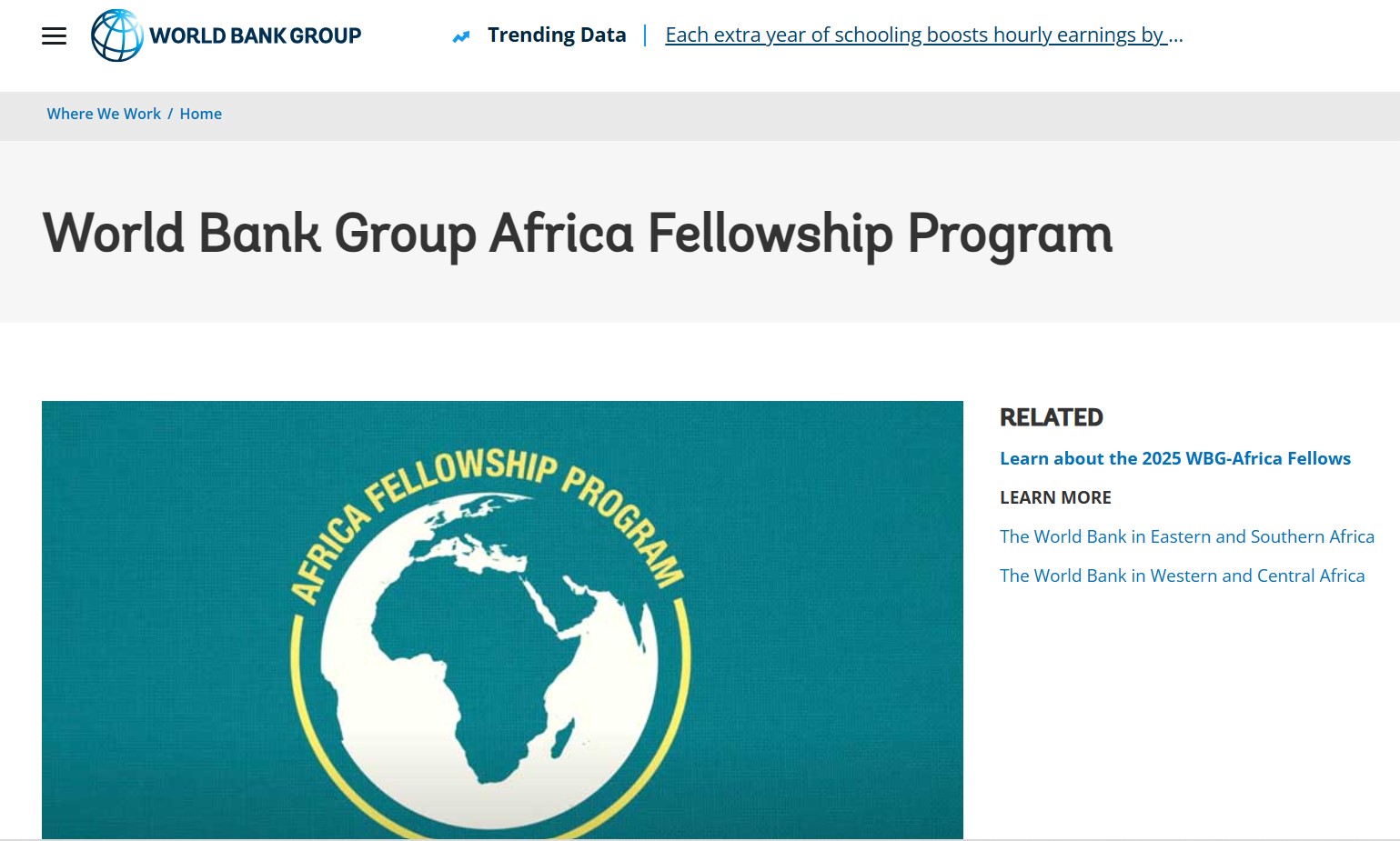 World Bank Africa Fellowship Program 2026