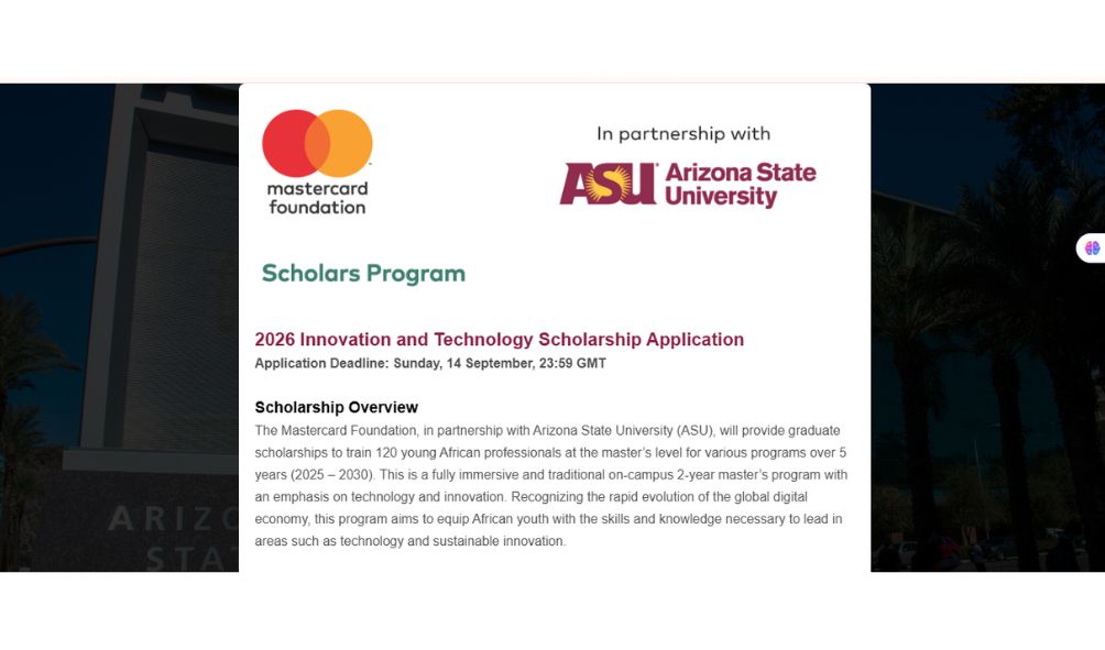 MasterCard Scholarship 2026
