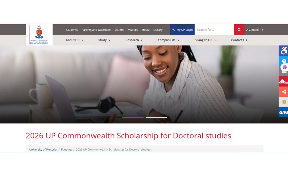 University of Pretoria Commonwealth Scholarship 2026