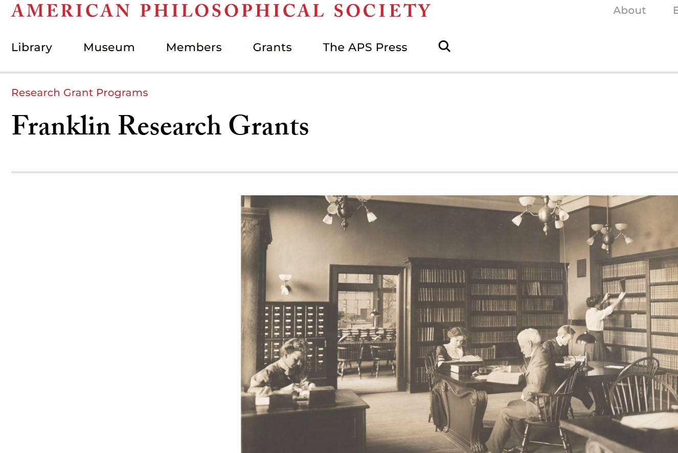 Franklin Research Grant American Philosophical Society