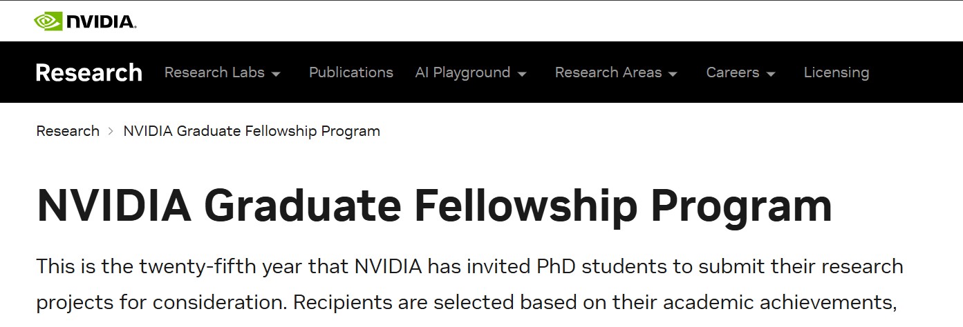NVIDIA Graduate Fellowship 2025