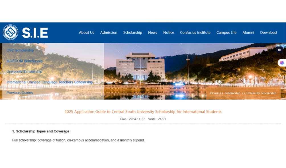 Central South University Scholarship