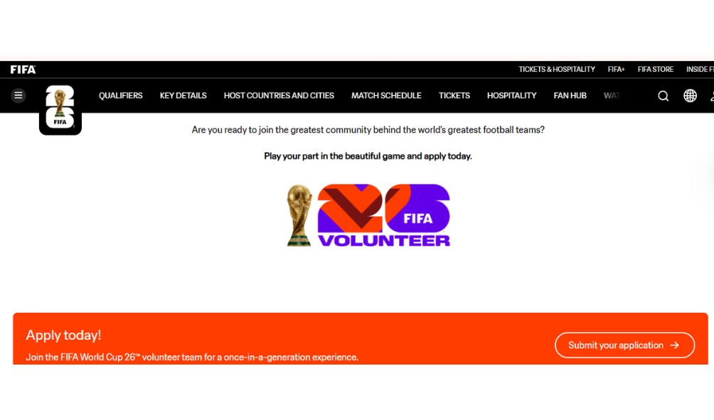 FIFA World Cup 2026 Volunteer Program – USA, Canada, Mexico FIFA World Cup 2026 Volunteer Program