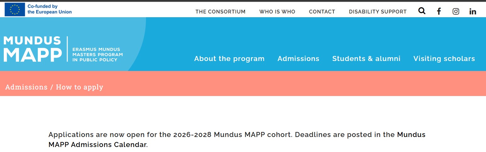 MAPP Erasmus Mundus Scholarship 2026 in UK