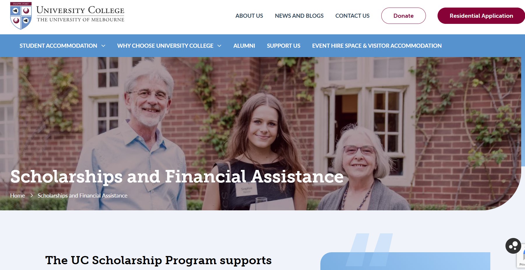 University College Scholarship Program 2026