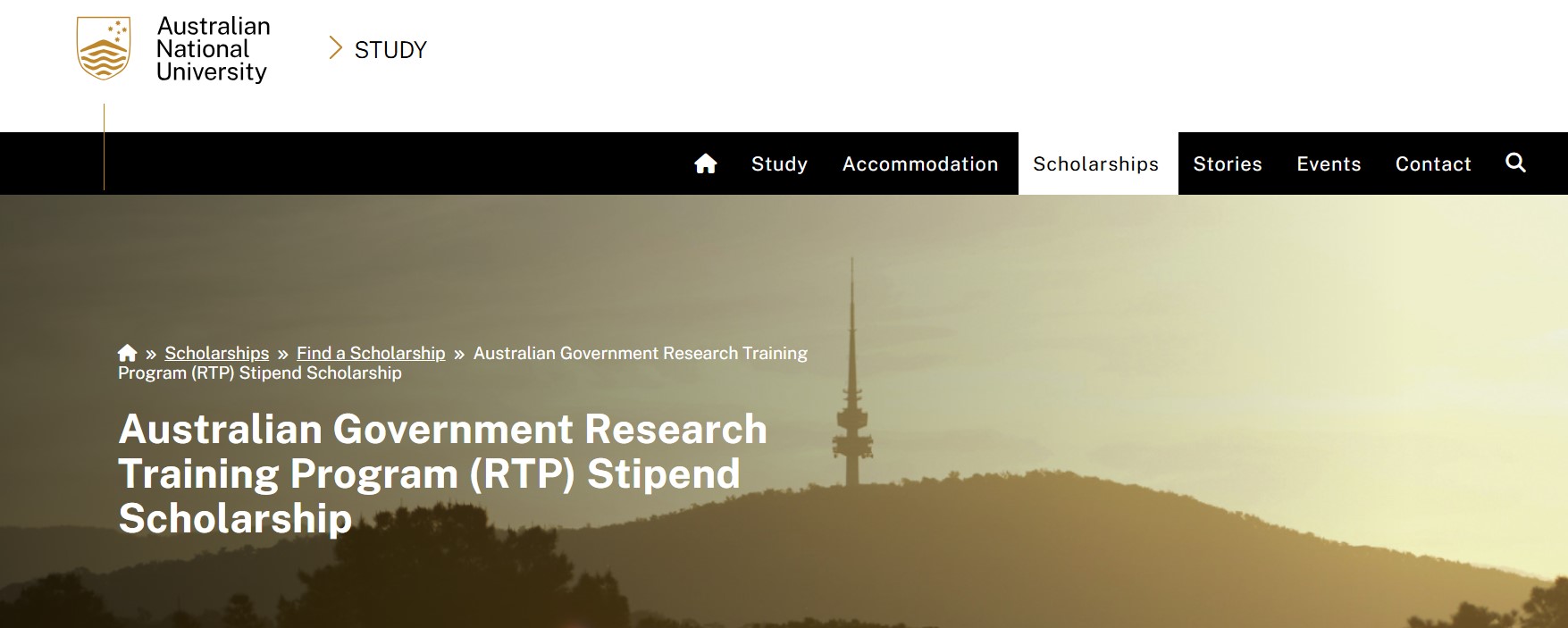 Australian National University RTP Scholarship 2026